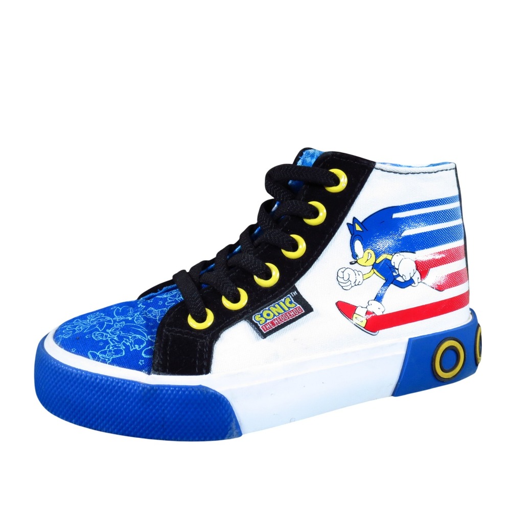 Ground Up Sonic the Hedgehog Kids High Top Sneaker Size 12 Casual Blue White
